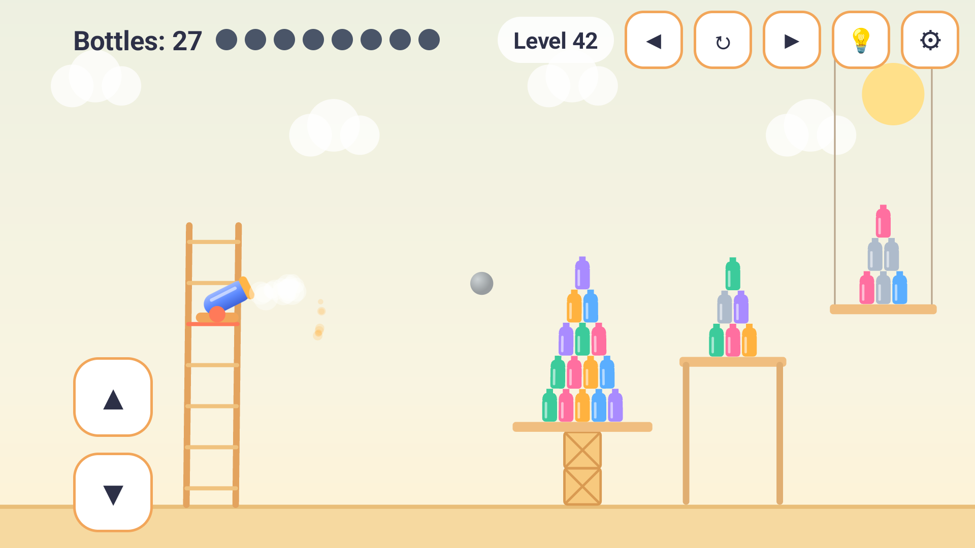 Endless level with several bottle stacks